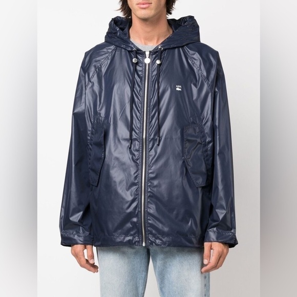 Lacoste x A.P.C. logo-print hooded jacket men’s medium - Picture 2 of 9